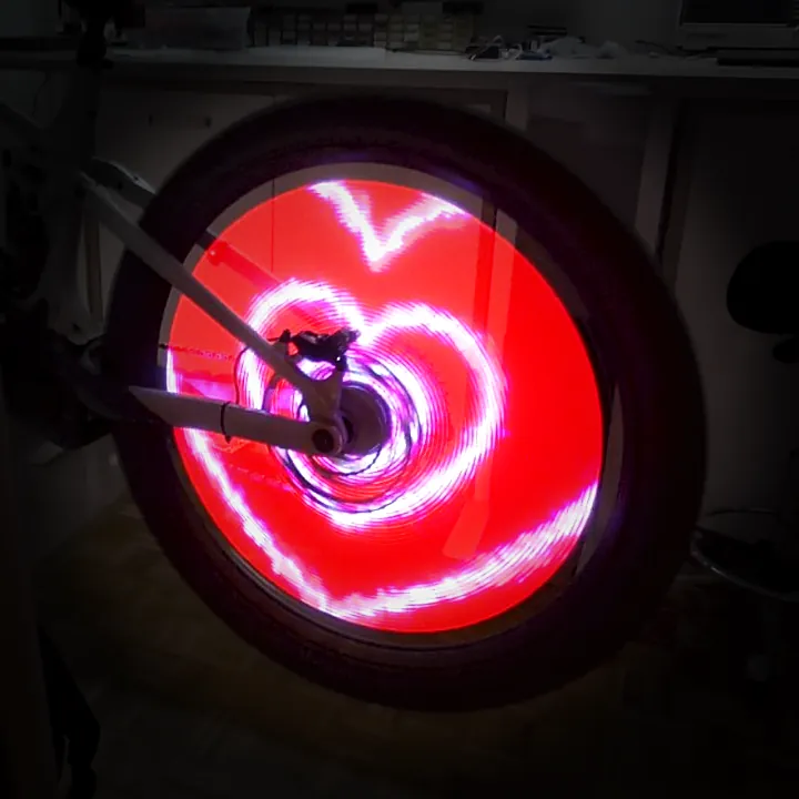 Glowing heart on the wheel