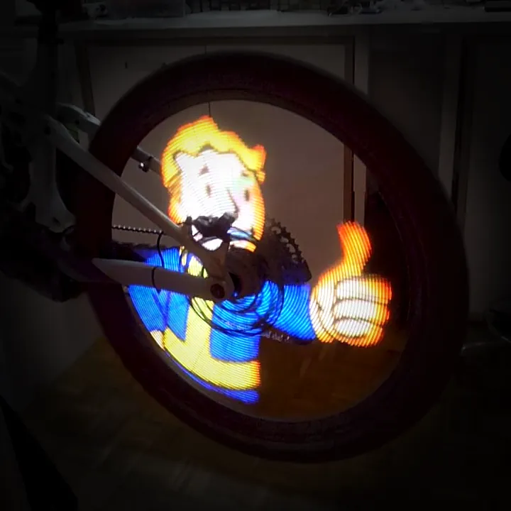Cartoon character on the wheel